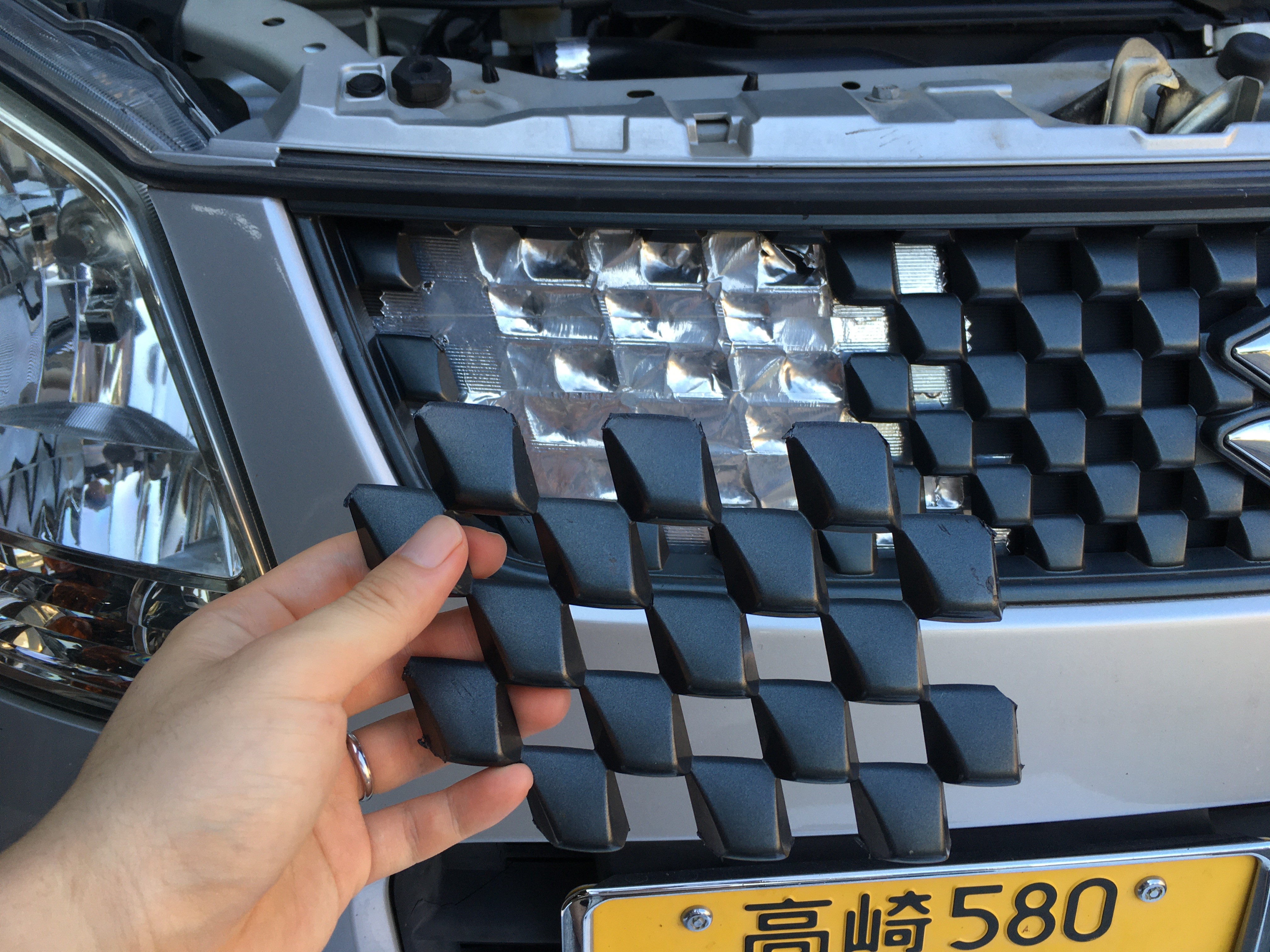 自作ラムエアダクト作製 アルミフレキダクトと100均ロートでお手軽吸気チューン